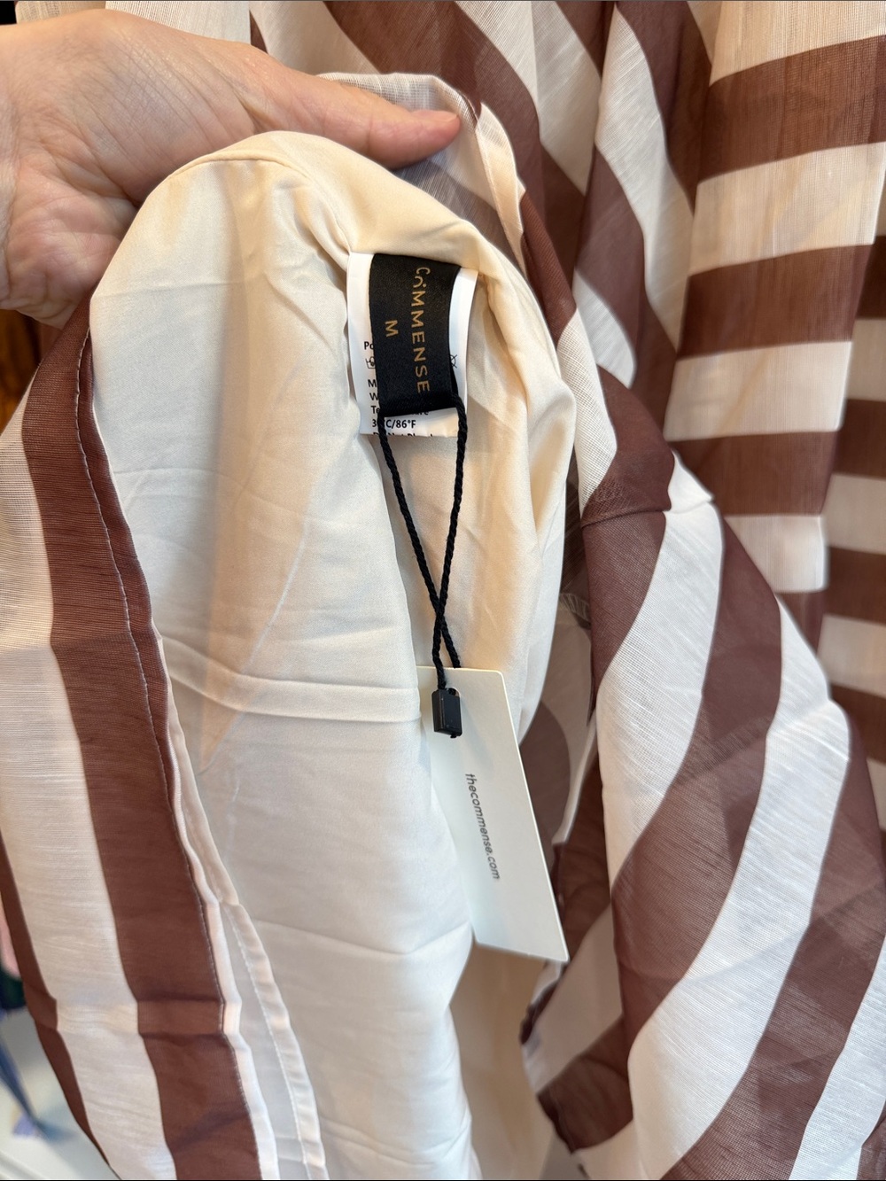 Brown and White striped Spaghetti-Strap Dress - Picture 5 of 6